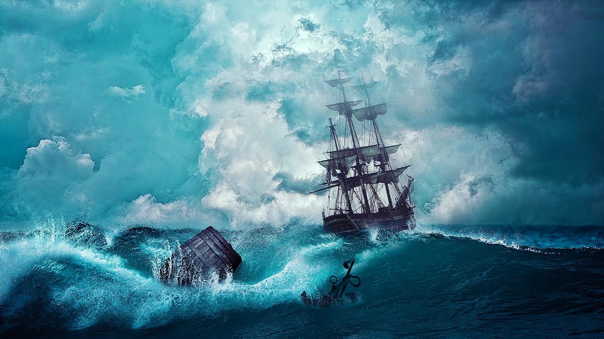 Barca - Mare in tempesta